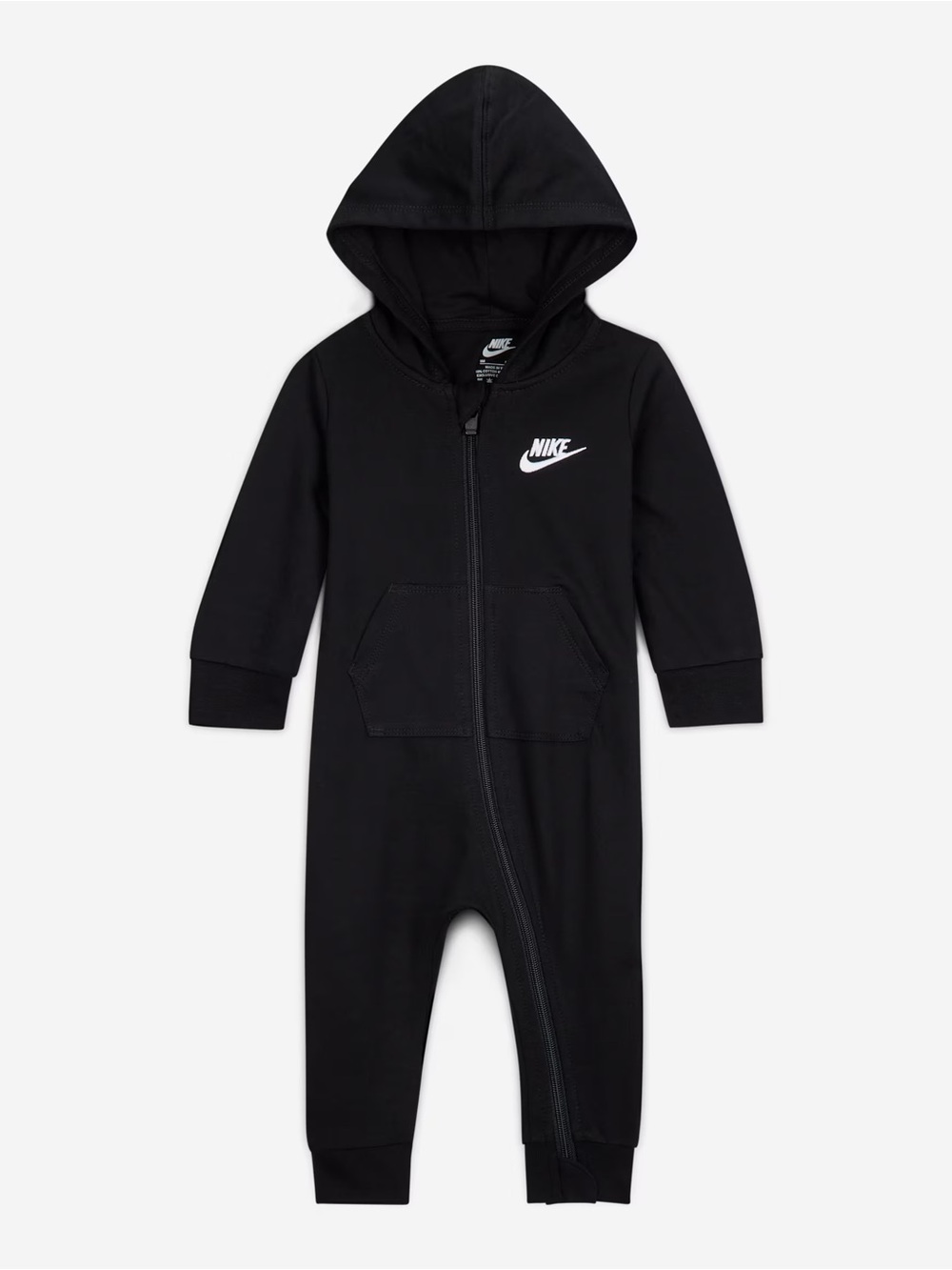 Nike Baby 6M Baby French Terry Futura Overalls Zip Up Black